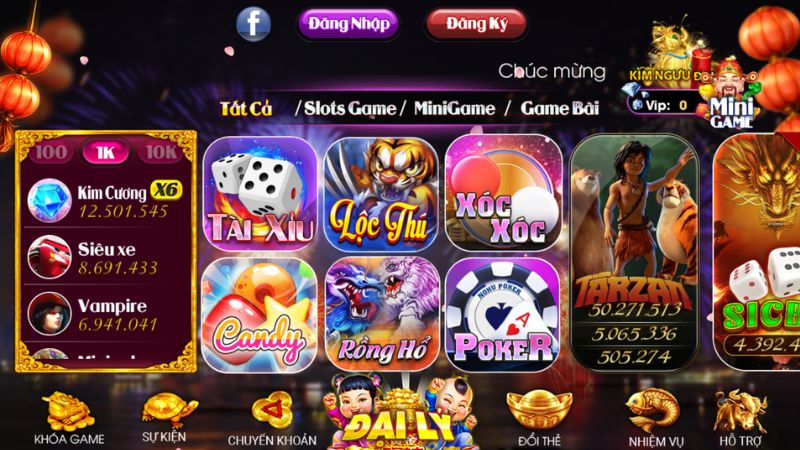 Kho game tài xỉu cực đa dạng tại 7Club